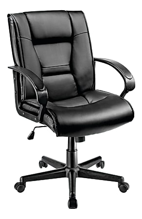 Realspace® Ruzzi Mid-Back Manager&#x27;s Chair, Black, BIFMA