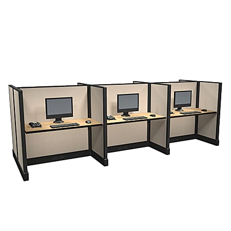 Cube Solutions Commercial-Grade Mid-Height Call-Center Cubicle, Includes Integrated Power, Pod of 6