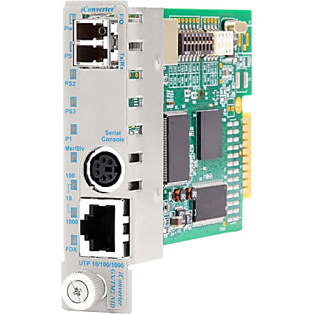 Omnitron Systems iConverter Media Converter - 1xRJ45  - 1x LC Ports - DuplexLC Port - 10/100/1000Base-T, 1000Base-X - 7.46 Mile - Internal - 8927N1W