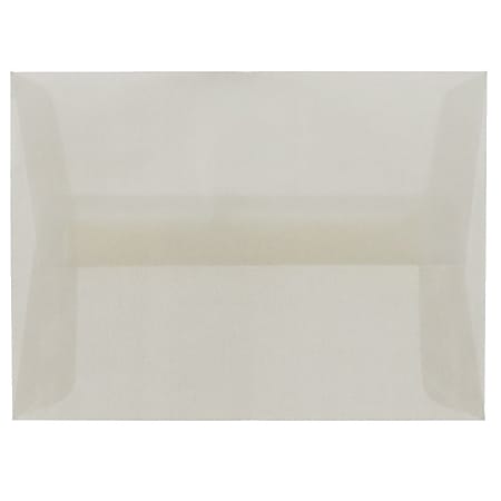 JAM Paper® Translucent Envelopes, #4 Bar (A1), Gummed Seal, Platinum, Pack Of 25