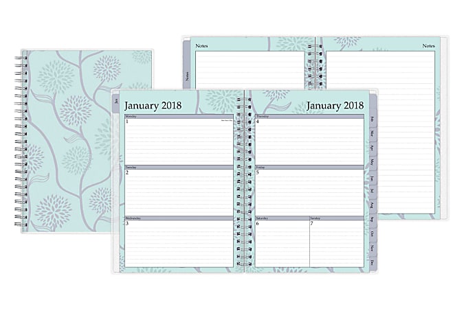 Blue Sky™ Weekly/Monthly Planner With Notes Pages, 5 7/8" x 8 5/8", 50% Recycled, Rue Du Flore, January to December 2018 (101606)