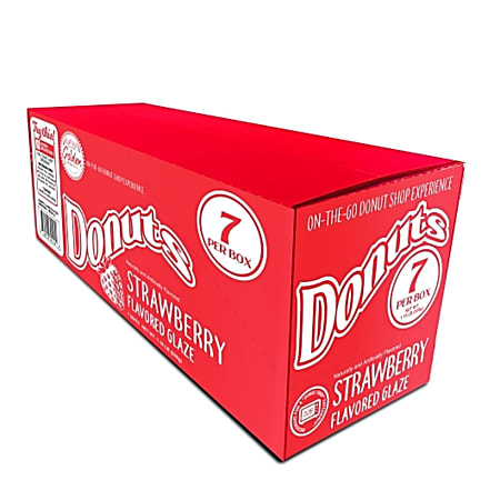 Golden Dough & Co. Strawberry Glazed Donuts, 2.7 Oz, Box Of 7 Donuts