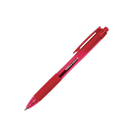Office Depot Brand Retractable Ballpoint Pens With Grips Medium Point 1.0 mm BlackBlueRed Barrels BlackBlueRed Inks Pack Of 50 Pens ODP Business Solutions