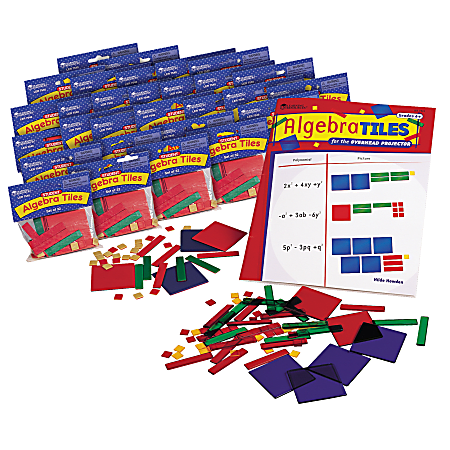 Learning Resources® Algebra Tiles™ Classroom Sets, Grades 6 - 12, Pack Of 30