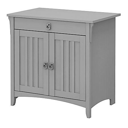 Bush Furniture Salinas 32"W Secretary Desk With Keyboard Tray And Storage Cabinet, Cape Cod Gray, Standard Delivery