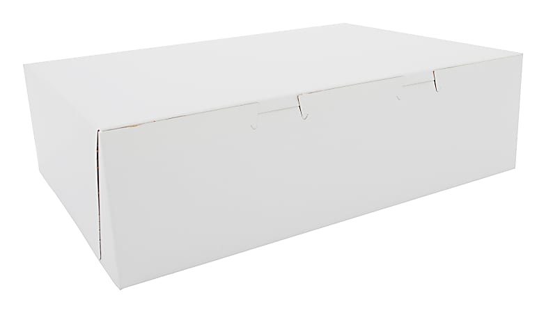 SCT Tuck-Top Bakery Boxes, 4"H x 14"W x 10"D, White, Pack Of 100 Boxes