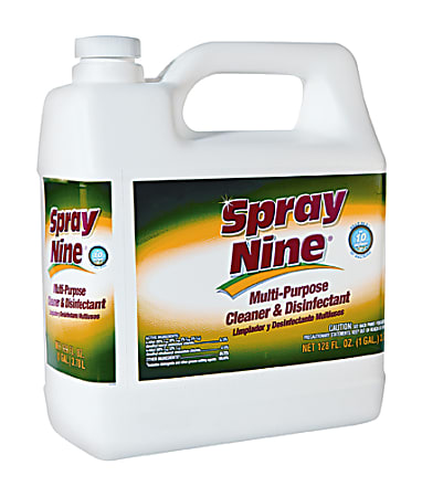 Spray Nine Heavy-Duty Cleaner/Degreaser w/Disinfectant - Liquid - 128 fl oz (4 quart) - 4 / Carton - Clear