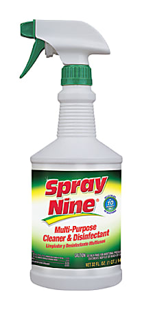 Spray Nine Permatex Multipurpose Cleaner/Disinfectant Spray - Spray - 32 fl oz (1 quart) - 12 / Carton - Clear