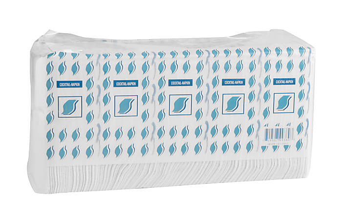 General Paper Cocktail Napkins, 1-Ply, 9 inches x 9 inches, White, 8 packs of 500 napkins. 8 Packs per Carton, Sold by the Carton