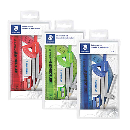STAEDTLER Student Math Set, 6 Pieces, Assorted Colors
