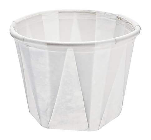 Solo Cup Treated Paper Souffle Portion Cups, 1 Oz, White, 20 Bags of 250 Cups, Case Of 5,000 Cups
