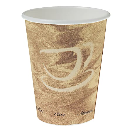 Solo Cup Mistique Polycoated Hot Paper Cups, 12 Oz, Brown, 50 Cups Per Sleeve, Case Of 20 Sleeves