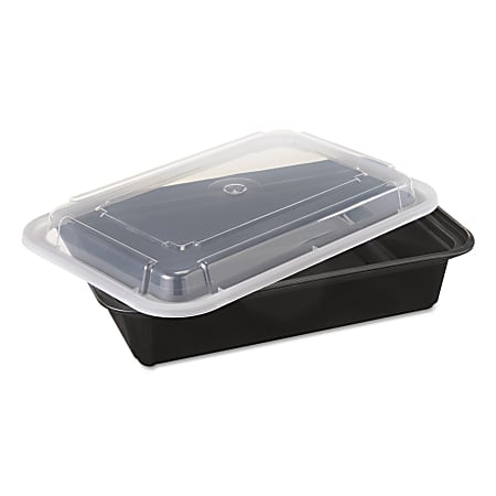 Pactiv VERSAtainer® Containers, 38 Oz, Black/Clear, Pack Of 150 Containers