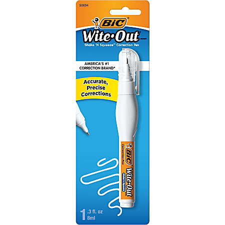 BIC Wite-Out Shake N' Squeeze Correction Pen, White, 8 ml