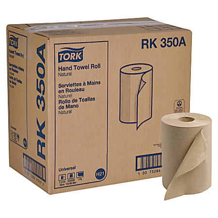 Tork® Universal 1-Ply Hardwound Paper Towels, Natural, 350' Per Roll, Pack Of 12 Rolls
