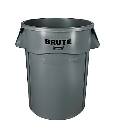 Rubbermaid® Commercial Round Plastic Brute Refuse Container, 20 Gallon, Gray