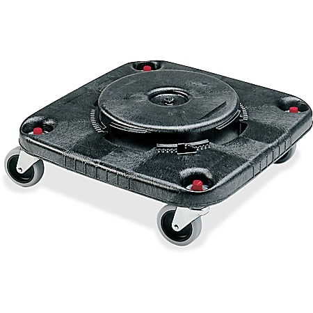 Rubbermaid Commercial Brute Square Container Dolly, 300 lb Capacity, Plastic, 17.25"W x 6.25"H, Black