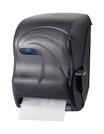 San Jamar Lever Roll Paper Towel Dispenser - Roll Dispenser - x Roll - 16.5" Height x 12.9" Width x 9.3" Depth - Plastic - Black Pearl - Break Resistant, Long Lasting, Break Resistant, Lockable, Chemical Resistant, Durable