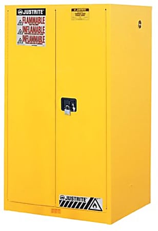 Yellow Safety Cabinets for Flammables, Manual-Closing Cabinet, 60 Gallon