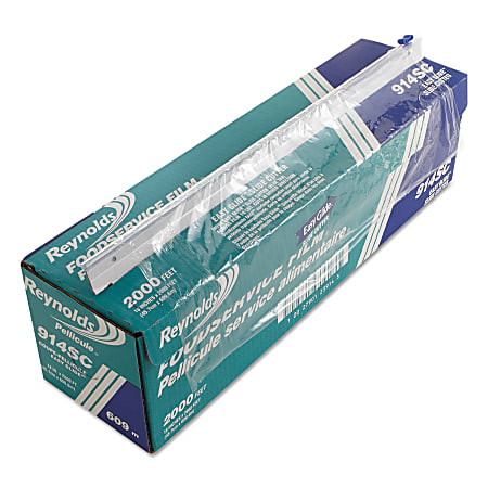 Plastic wrap with ez slide cutter clearance