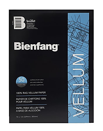 Bienfang® Vellum Drafting Pad, 9" x 11 3/4", 50 Pages, White