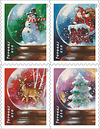 USPS Holiday FOREVER Postage Stamps Book Of 20 Stamps - Office Depot