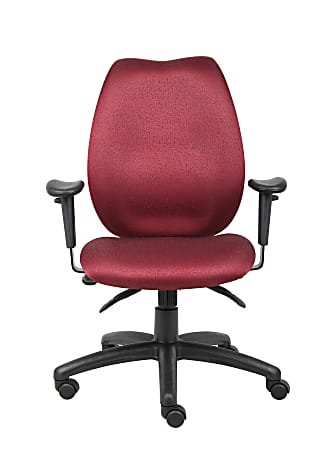 Boss® Multi-Tilter High-Back Chair, 39"H x 26 1/2"W x 22"D, Black Frame, Burgundy Fabric
