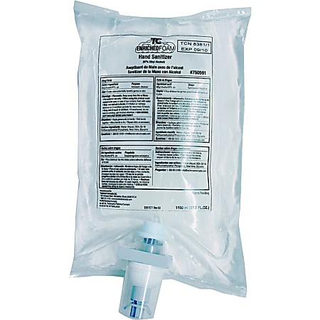 Rubbermaid Commercial Hand Sanitizer Foam Refill - Fragrance-free Scent - 37.2 fl oz (1100 mL) - Kill Germs - Hand, Skin - Clear - Dye-free - 4 / Carton