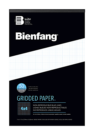 Bienfang® Gridded Paper™ Pad, 11" x 17", 50 Sheets, White/Blue