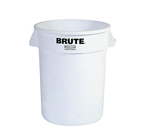 Rubbermaid Commercial Brute 32-Gallon Vented Container, 27.3" x 21.9", White