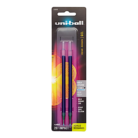 uni-ball® 207™ Impact™ Gel Pen Refills, Bold Point, 1.0 mm, Blue, Pack Of 2