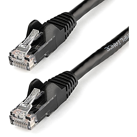 StarTech.com 14ft Black Cat6 Patch Cable with Snagless RJ45 Connectors - First End: 1 x RJ-45 Male Network - Second End: 1 x RJ-45 Male Network - Patch Cable - Gold Plated Connector - Black