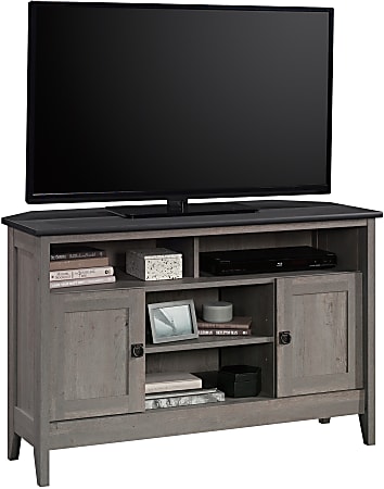 Sauder August Hill Corner Entertainment Stand 30 18 H x 47 W x 19 12 D Mystic OakRaven Oak Office Depot