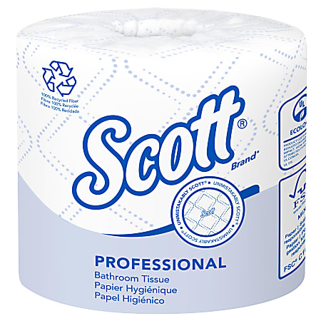 Scott® Essential 2-Ply Toilet Paper, 100% Recycled, FSC® Certified, 506 Sheets Per Roll, Pack Of 80 Rolls