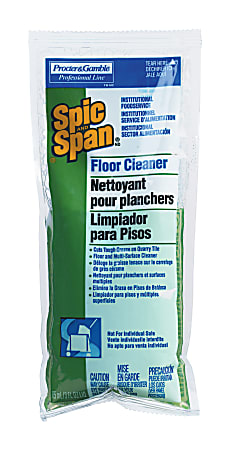 Spic And Span® Liquid Floor Cleaner, 3 Oz Packet, Case Of 45