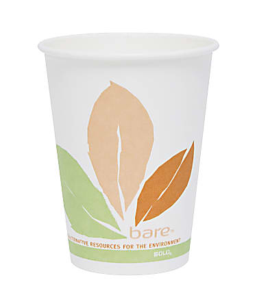 Solo Bare Hot Cups 12 Oz White 25 Cups Per Sleeve Pack Of 12 Sleeves ...
