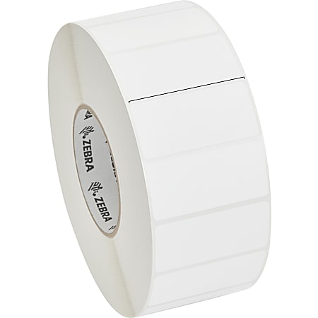 Zebra® PolyPro 4000T Kimdura Polypropylene Thermal Transfer Labels,  2 3/4" x 1 1/4", White, 3210 Per Roll, Case Of 4 Rolls