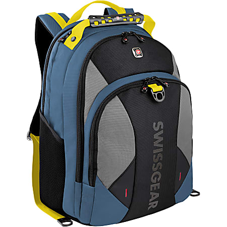 SwissGear Pulsar Backpack With 16 Laptop Pocket Chartreuse Dark Blue