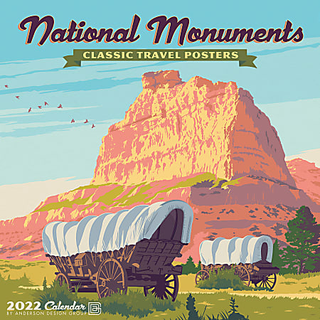 Willow Creek Press Scenic Monthly Wall Calendar, 12" x 12", National Monuments, January To December 2022