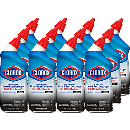 Clorox® Toilet Bowl Gel Cleaner With Bleach, Neutral Scent, 24 Oz Bottle, Case Of 12