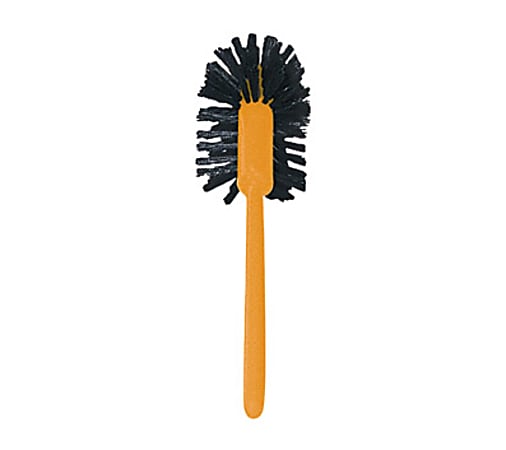 Rubbermaid Commercial 17 Handle Toilet Bowl Brush 1.50 Synthetic  Polypropylene Bristle 17 Handle Length 18.5 Overall Length Plastic Handle 1  Each Brown Yellow - Office Depot