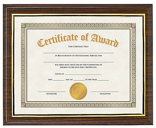 Insertable Executive Plaque Kit, Walnut