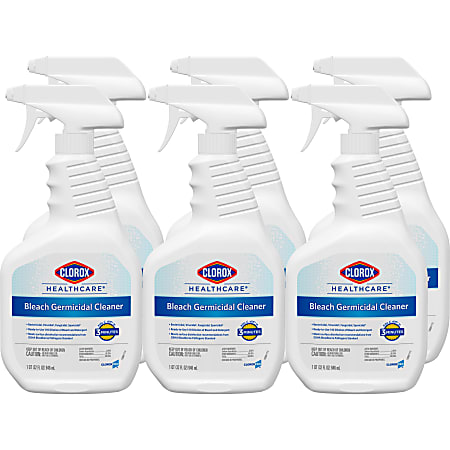 Clorox Healthcare® Bleach Germicidal Cleaner Spray, 32 Ounces Each (Pack of 6)