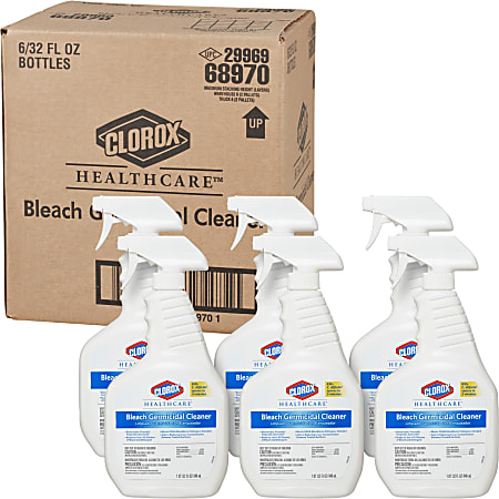 Clorox Healthcare 68970, Bleach Germicidal Cleaner, 32 Fl Oz, Trigger  Spray, Liquid, (6 per Case)