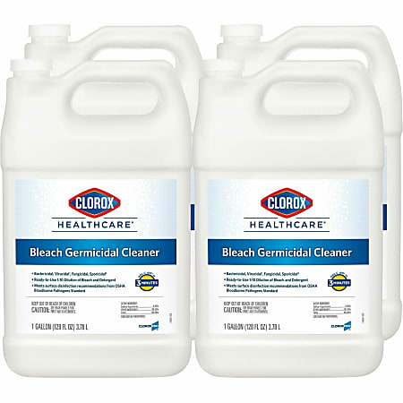 Clorox Healthcare Bleach Germicidal Cleaner Refill - Concentrate - 128 fl oz (4 quart) - 4 / Carton - Refillable, Disinfectant, Fast Acting, Cleanse, Anti-corrosive, Versatile, Antibacterial - White