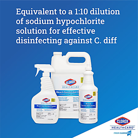 Clorox Healthcare Pull-Top Bleach Germicidal Cleaner - Ready-To-Use - 32 fl oz (1 quart) - 6 / Carton - Disinfectant, Fast Acting, Refillable, Cleanse, Anti-corrosive, Versatile, Anti-bacterial - White