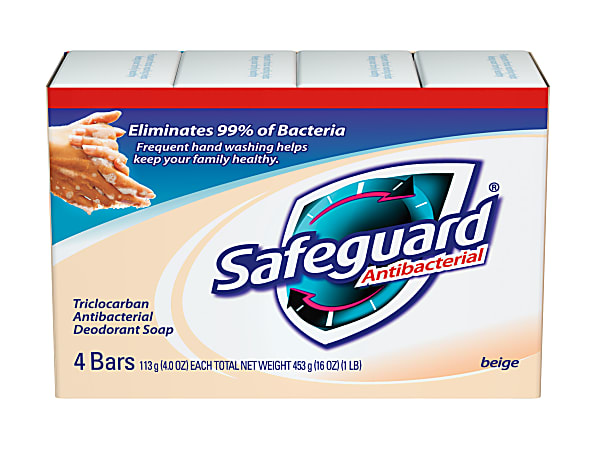 Safeguard Deodorant Bar Soap - 4 oz - Bath, Skin - Clear - 4 / Pack