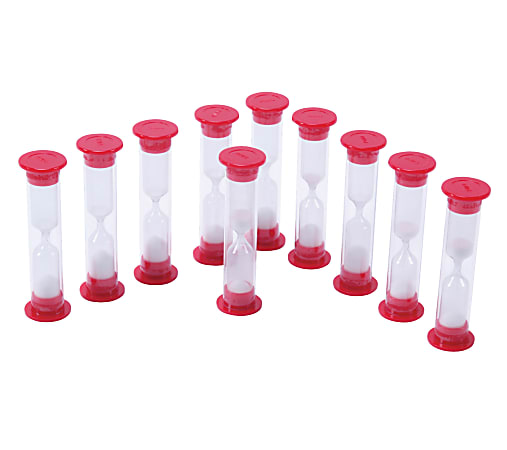Learning Advantage™ 1-Minute Sand Timers, Red, Case Of 30