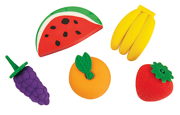 Office Depot® Brand Pencil Erasers, Fruit Basket, Pack Of 4