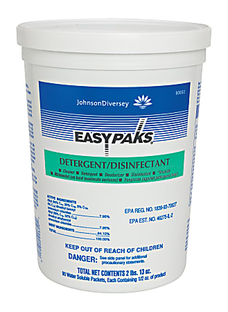Diversey™ Easy Paks Detergent/Disinfectant, Original Scent, 90